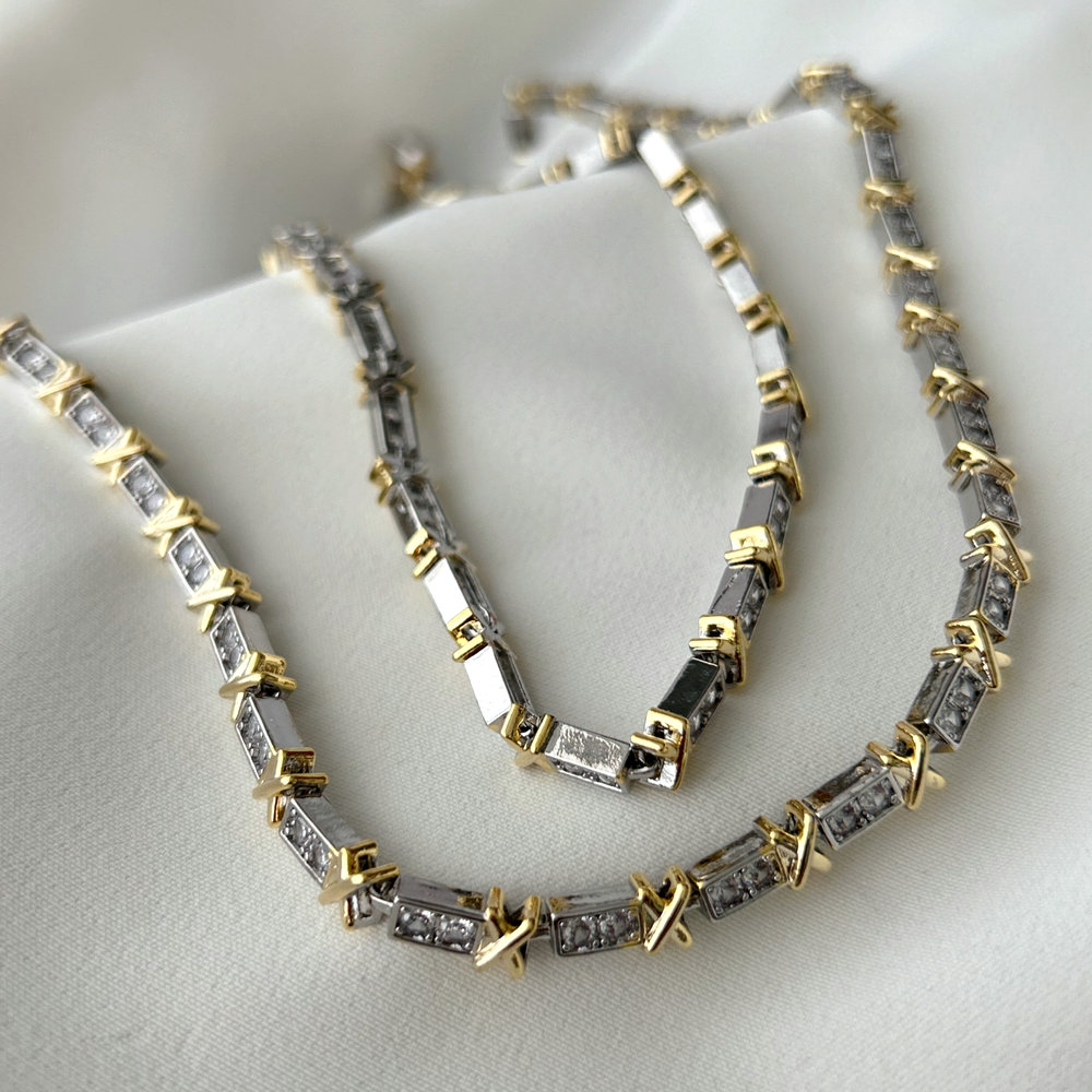 Pave cross necklace