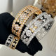 Pave zircon chunky flower bangle set with ring