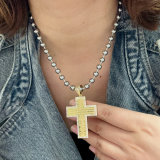Stainless steel ball chain with big cross pendant
