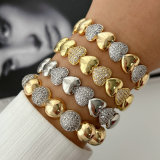 Pave heart zircon cuff