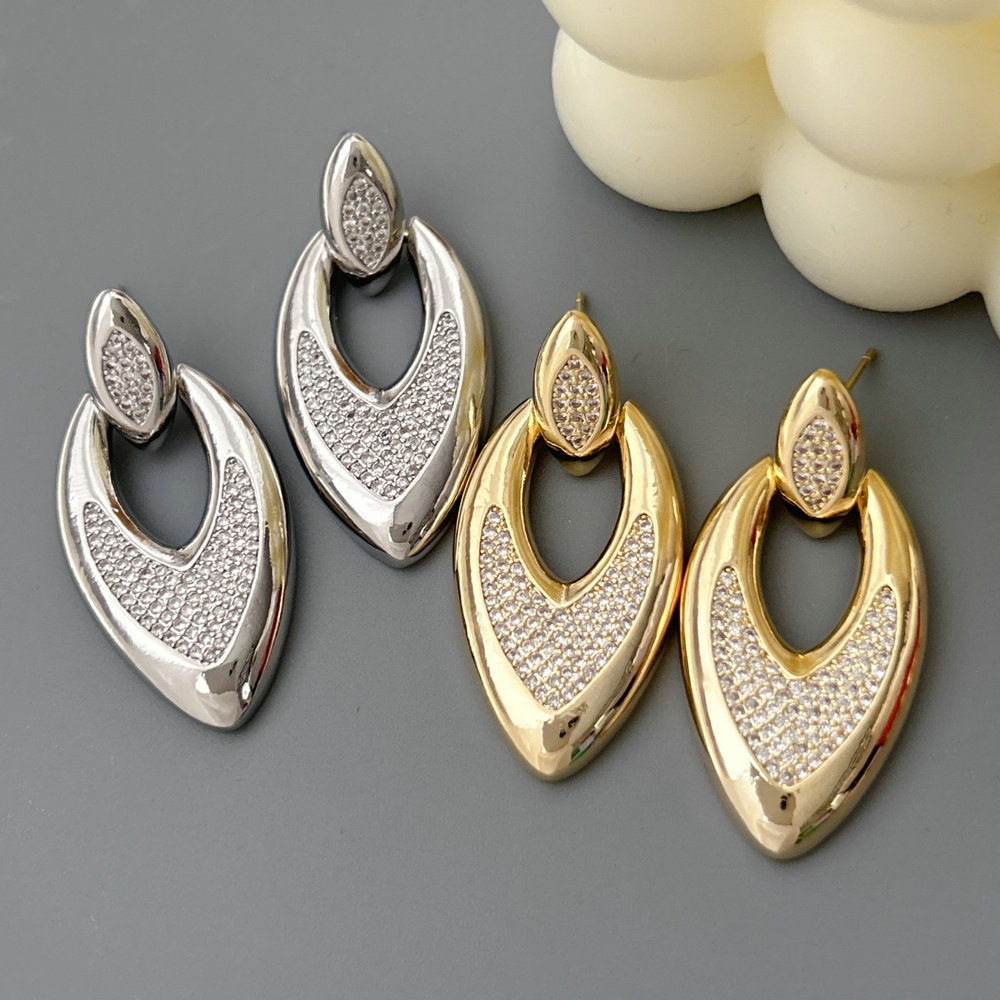 Pave triangle earrings