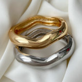 Chunky metal wave bangle