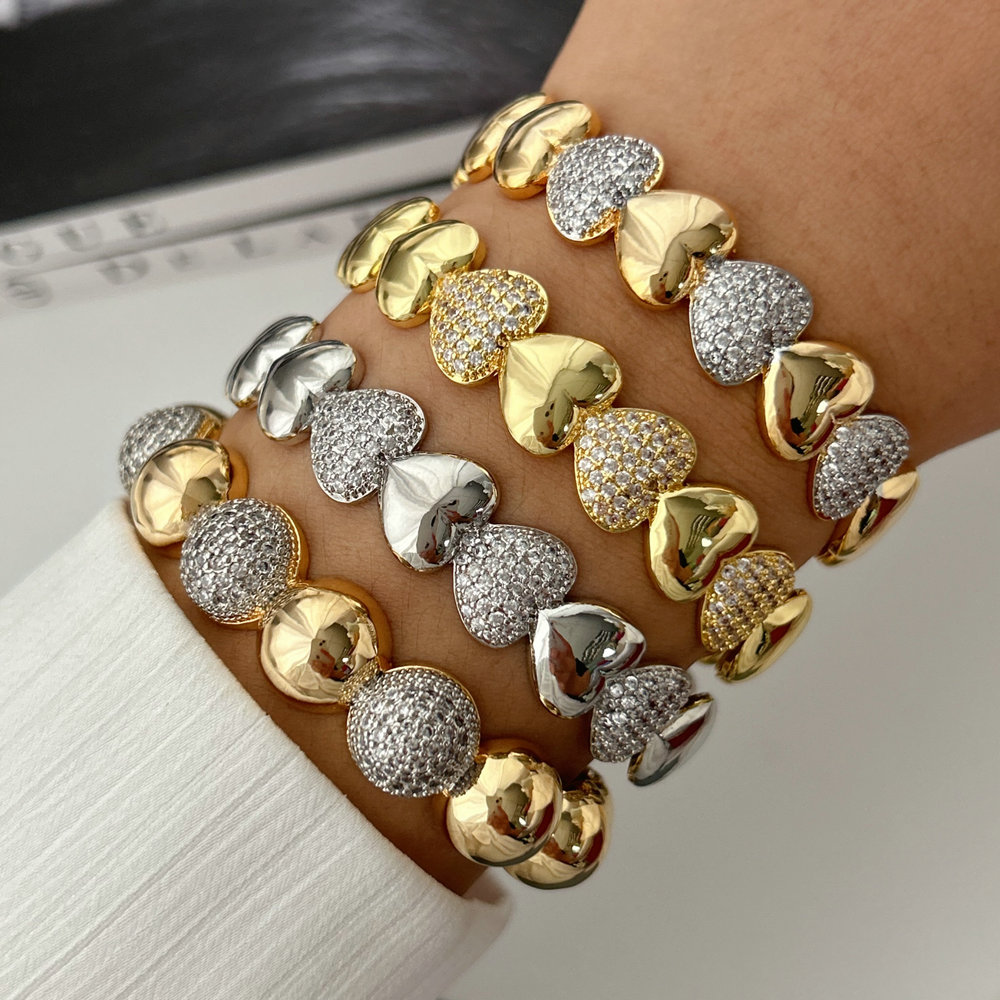 Pave heart zircon cuff