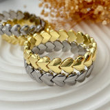 Metal heart elastic bracelet