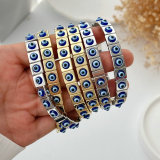 Handmade suqare evil eye elastic bracelet
