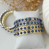 Handmade suqare evil eye elastic bracelet