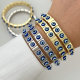 Handmade suqare evil eye elastic bracelet