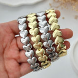 Metal heart elastic bracelet