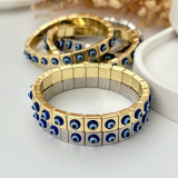 Handmade suqare evil eye elastic bracelet