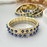 Handmade suqare evil eye elastic bracelet