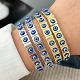 Handmade suqare evil eye elastic bracelet
