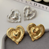 Metal heart earrings