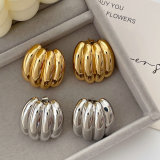 Metal chunky fan earrings