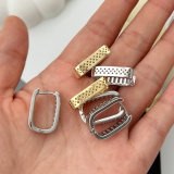 Pave square hoop
