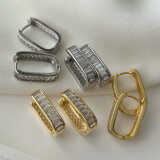 Pave square hoop