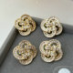 Pave zircon flower earrings