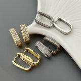 Pave square hoop
