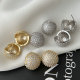 Pave zircon ball earrings