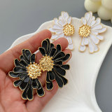 Enamel flower earrings