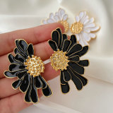 Enamel flower earrings