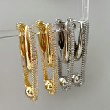 Pave zircon drop earrings