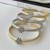 Pave clover zircon cuff