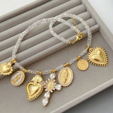 Chunky cross charm party necklae