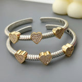 Pave zircon heart cuff