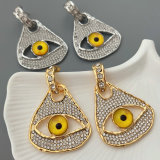 Yellow evil eye chunky earrings