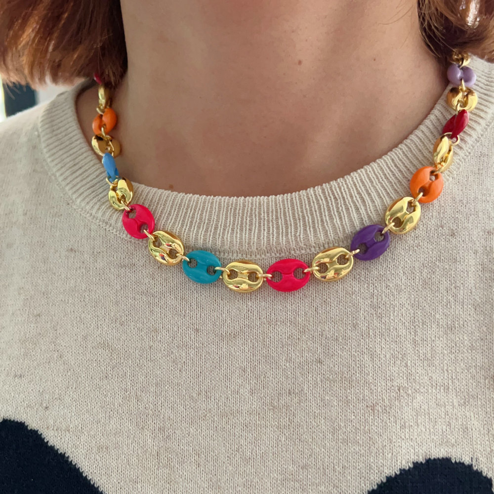 Colorful pig nose necklace