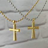 Cross pendant dot chain necklace