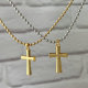 Cross pendant dot chain necklace