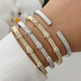 Pave zircon heart cuff