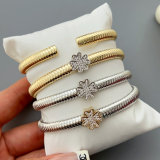 Pave clover zircon cuff
