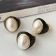 Black zircon pearl ring