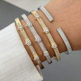 Pave zircon heart cuff