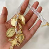 Chunky cross charm party necklae