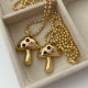 Colorful mushroon pendant necklace