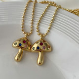Colorful mushroon pendant necklace