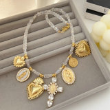 Chunky cross charm party necklae