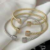 Pave zircon square cuff