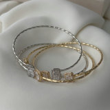 Simple zircon square bangle