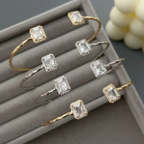 Simple zircon square bangle