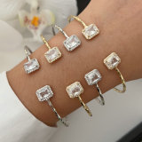 Simple zircon square bangle
