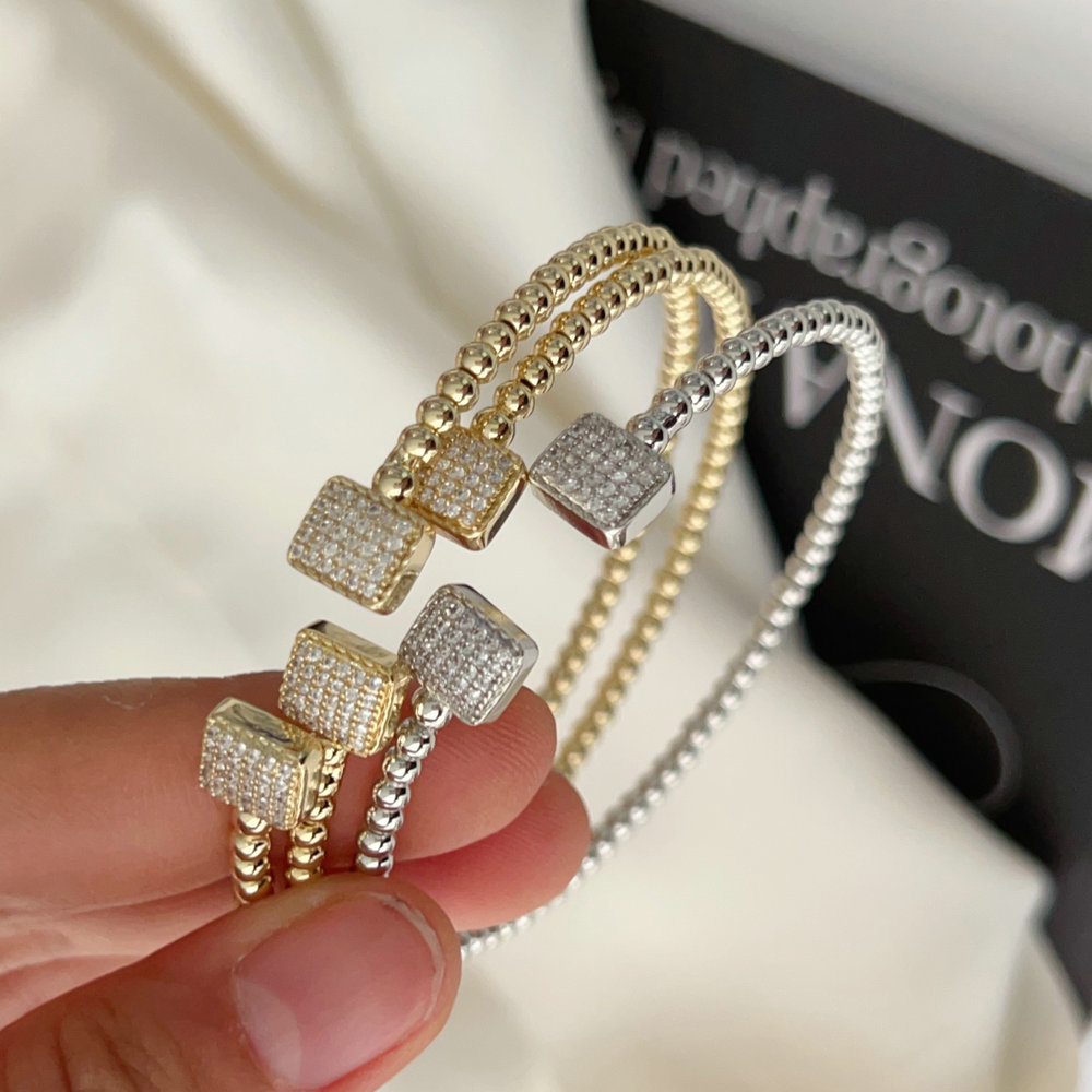 Pave zircon square cuff