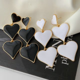 Enamel chunky heart earrings
