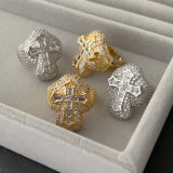 Pave zircon cross ring