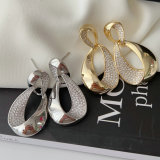 Pave wave earrings
