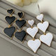Enamel chunky heart earrings