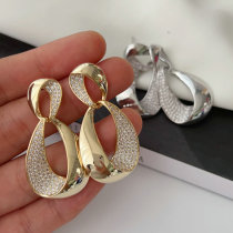 Pave wave earrings